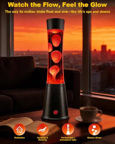 AONESY Liquid Motion Lamp with Remote, 17 Colors & 12H Timer - Modern LED Table Night Light for Bedroom, Office, Dorm, Gift