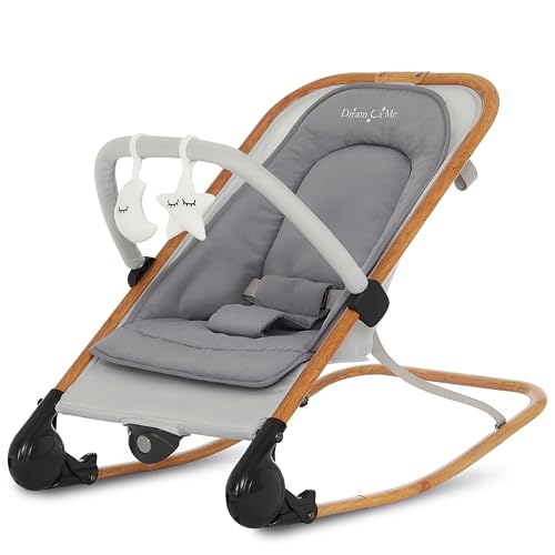 2-in-1 Baby Rocker and Stationary Seat with Vibration and Music, Grey
