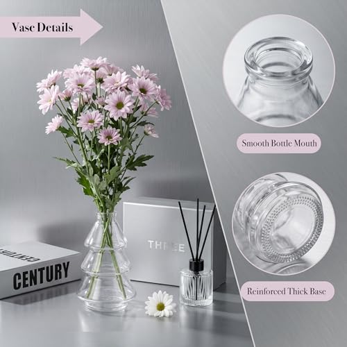 20-Piece Clear Glass Bud Vase Set - Small Vintage Vases for Centerpieces