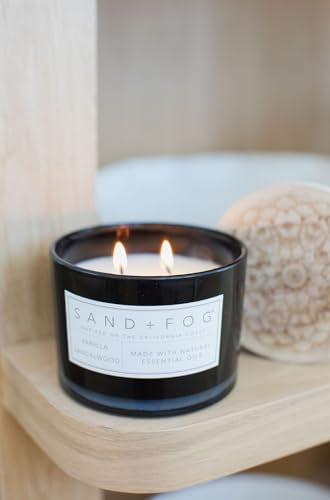 Vanilla Sandalwood Scented Glass Jar Candle - 12 oz 2-Wick Home Decor Candle