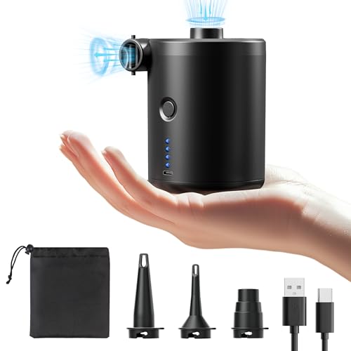 Cordless Electric Air Pump with 5000mAh Battery & 3 Nozzles
