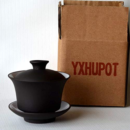 Yixing Red & White Gaiwan Kungfu Tea Bowl 130ml Ceramic Tea Set – Traditional Chinese Tea Cup
