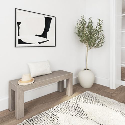 Modern Solid Wood Dining Bench, 49-Inch Contemporary Seating
