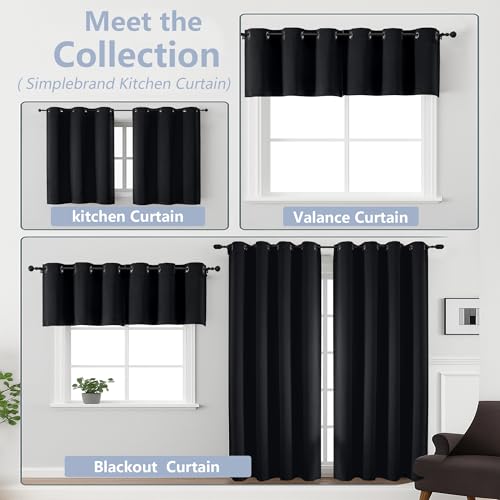 Blackout Kitchen Curtains - 2 Panels, 40 x 24 Inch, Light Blocking