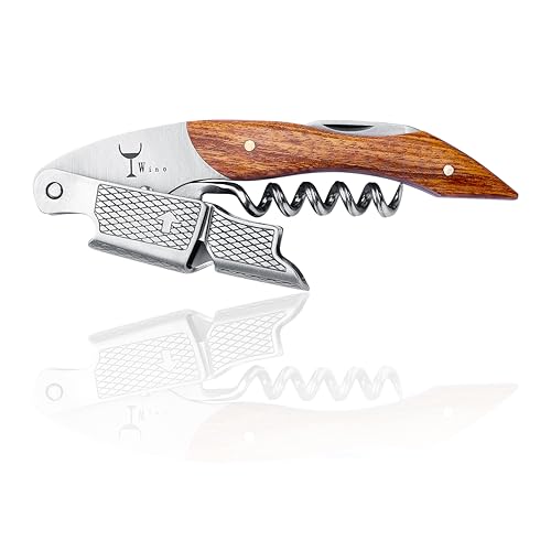 Wino French Oak Wine Key - Professional Lever Corkscrew with Foil Cutter