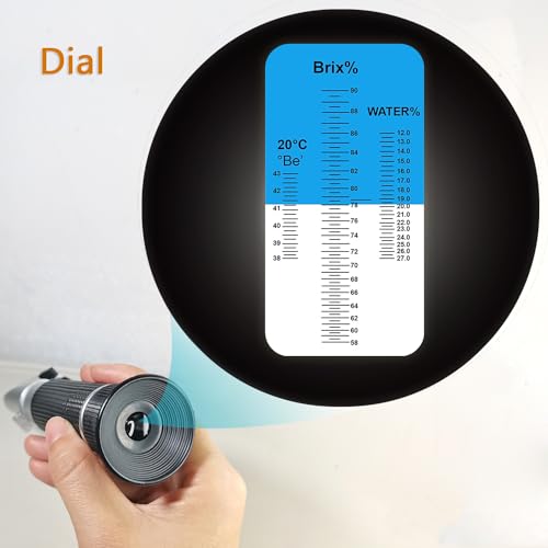 3-in-1 Honey Refractometer with ATC - Brix, Baume, and Moisture Tester