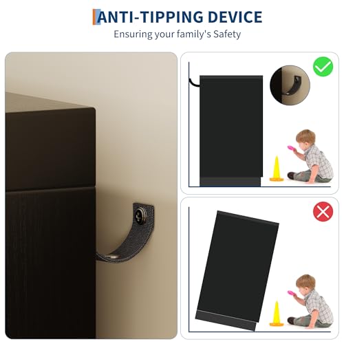 43-Inch Wardrobe Closet with 4 Drawers and Hanging Rod, Black