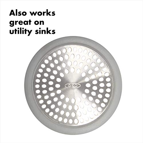 Stainless Steel Bathtub Drain Protector with Silicone Rim
