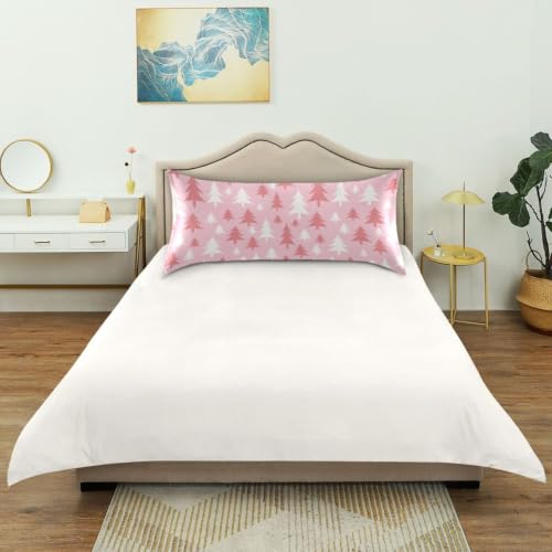 Christmas Tree Pink Satin Pillowcase 20x30in | Kopirit Hot Sleepers Queen Size