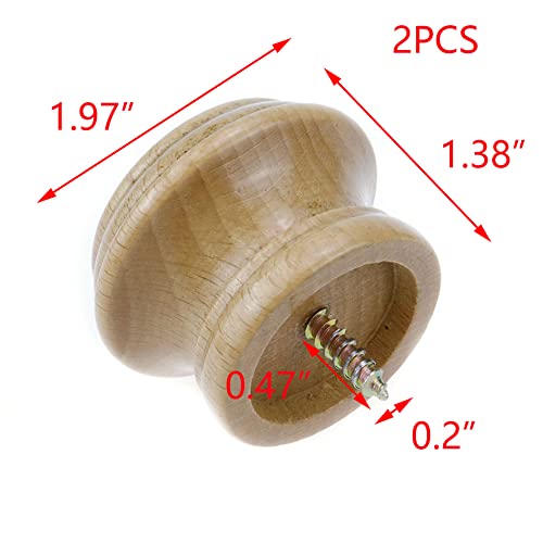 Wooden Curtain Rod Finials, 30mm Inner Diameter Decorative End Caps