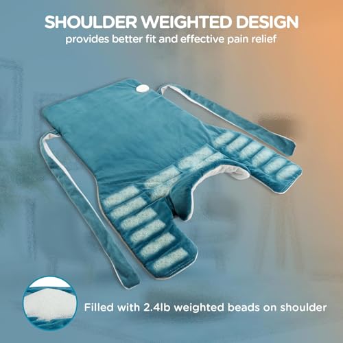 Weighted Electric Heating Pad for Neck, Shoulders and Back - 22"x33"