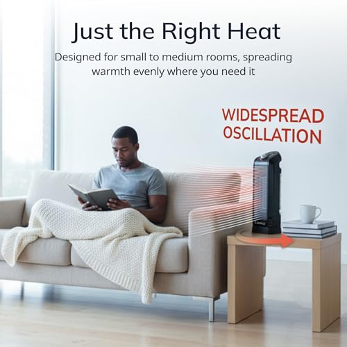 Oscillating Ceramic Tower Space Heater with Overheat Protection, 1500W