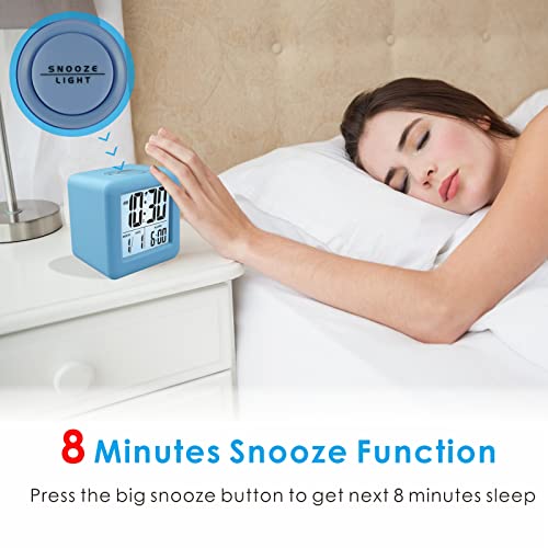 Digital Alarm Clock for Kids with Snooze, Nightlight and Silicone Cover