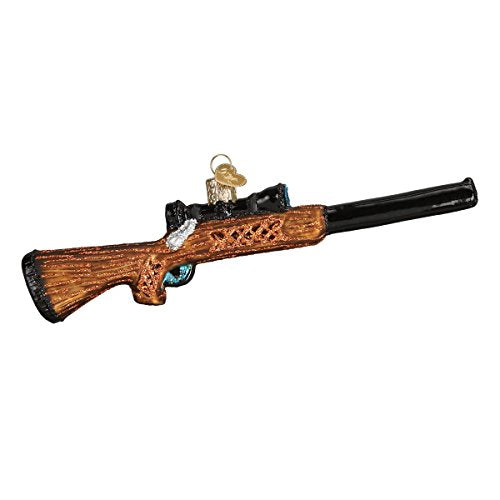 Handcrafted Glass Rifle Christmas Tree Ornament, Western Holiday Decor