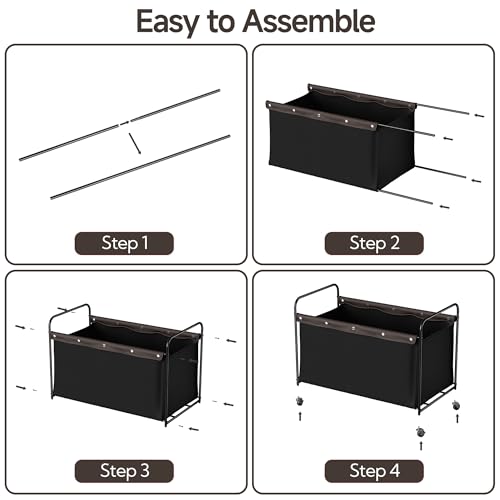 StorageWorks 200L Black Extra Large Storage Chest with Wheels - 38"Lx20¾"Wx27½"H