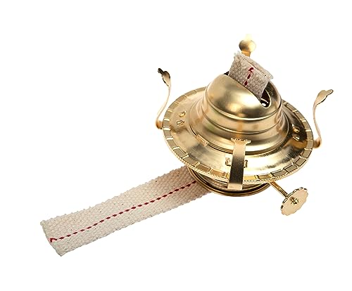 Brass Plated Mason Jar Oil Lamp Burner Replacement with Cotton Wick