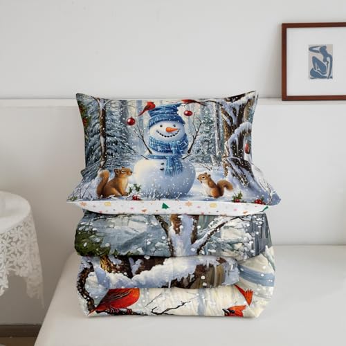 Feelyou Cute Christmas Snowman Kids Bedding Set King