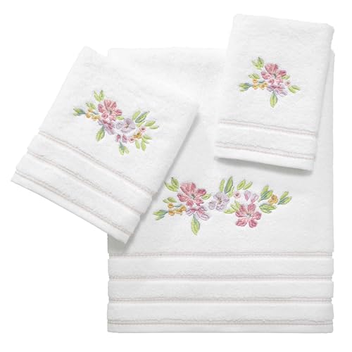 Floral Fingertip Towels, 100% Cotton Decorative Hand Towels, Set of 2