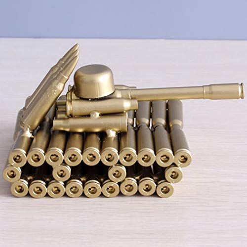Handmade Metal Bullet Shell Casing Army Tank Sculpture Desk Decor