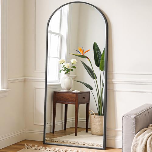 64" x 21.5" Full Length Floor Mirror with Stand, Shatter-Proof Glass, Black