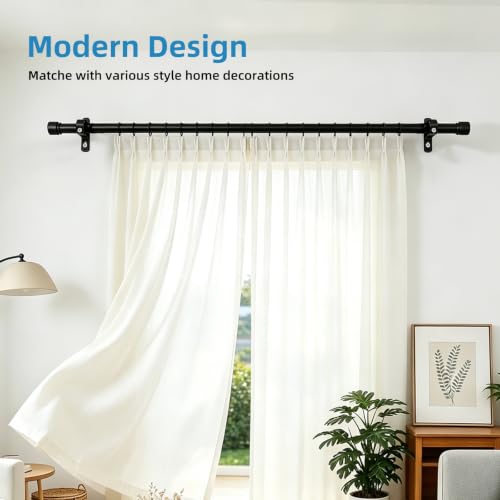 Adjustable Heavy Duty Curtain Rod Brackets - Wall or Ceiling Mount, 4 Pack