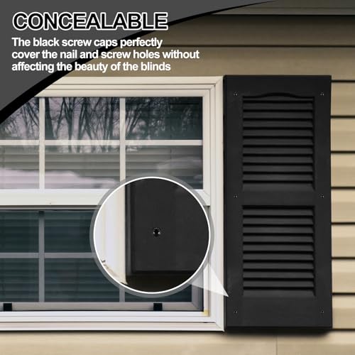 3-Inch Black Shutter Fasteners for Vinyl and Wood, 12-Piece Set