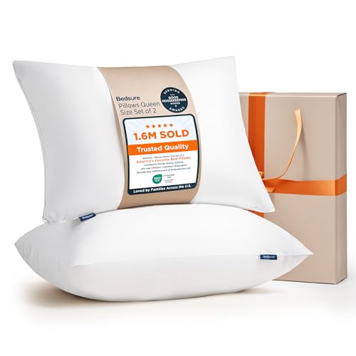 Bedsure Queen Size Bed Pillows Set of 2 - Soft Down Alternative Hotel Collection
