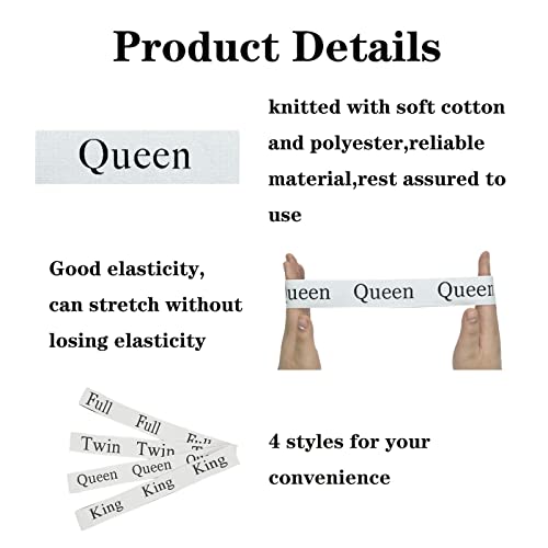 12-Piece Bed Sheet Organizer Bands for Closet Storage - Elastic Straps with Linen Labels