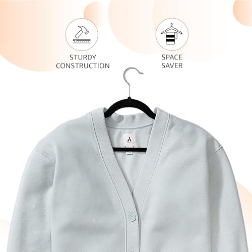 Amazon Basics Slim Velvet Non-Slip Suit Hangers, 30-Pack