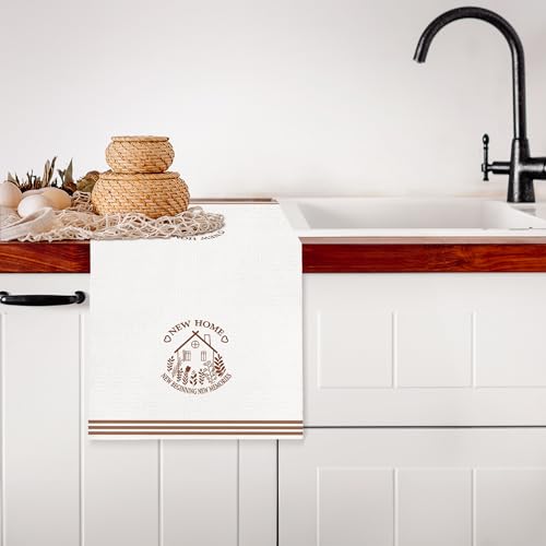 Flower House Kitchen & Bathroom Decorative Hand Towels, Housewarming Gift, 16x24 Inches