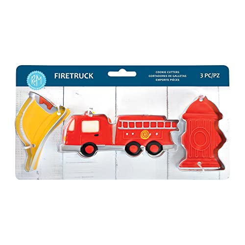 Firefighter Cookie Cutter Set - Fire Truck, Helmet & Hydrant 3-Piece