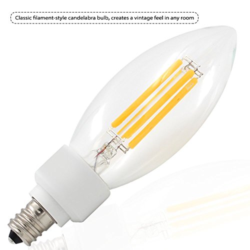 TORCHSTAR 4W E12 LED Candle Bulbs 2700K Vintage Warm White Pack of 3