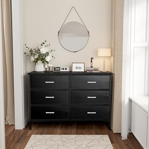 3-Piece Bedroom Furniture Set: 6-Drawer Dresser and 2 Nightstands