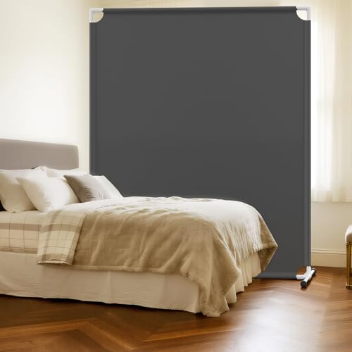 Portable Privacy Room Divider, Grey Steel Frame Folding Partition Screen