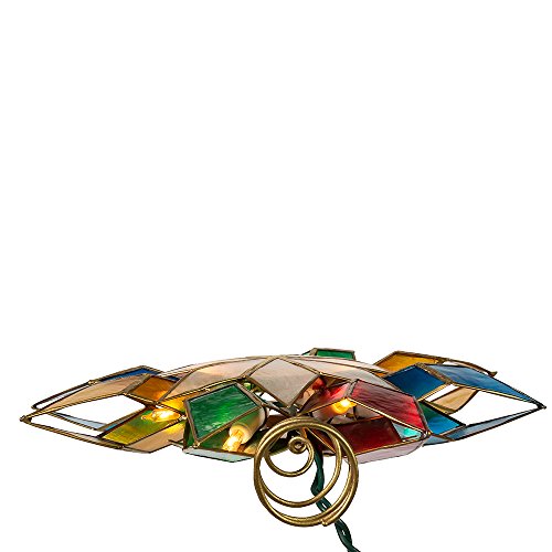Multi-Color Capiz Star Christmas Tree Topper with 10 Lights (9-Inch)