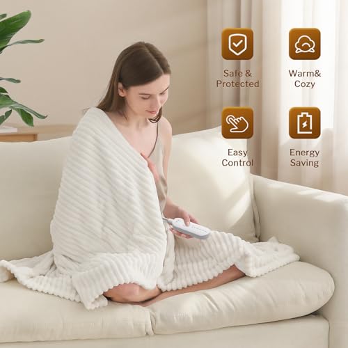 Heated Throw Blanket with 5 Heat Levels and Auto-Off Feature - 50" x 60"