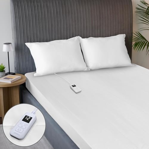 Heated Mattress Pad Full Size with 12 Heat Settings and Quilted Fabric