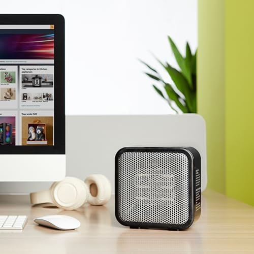 Ceramic Portable Mini Space Heater 500W for Office Desk Black