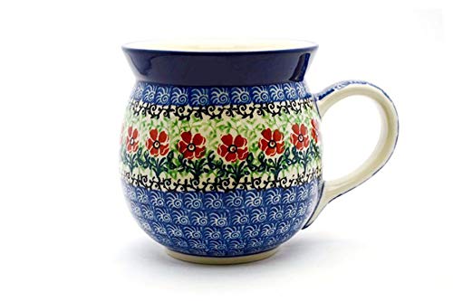 Polish Pottery Mug - 15 oz. Bubble - Maraschino