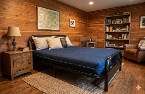 Full Size Denim Futon Mattress Cover - Thick, Durable Dark Blue