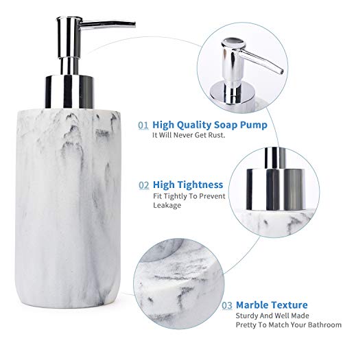 4-Piece Marble Bathroom Accessory Set - Soap Dispenser, Tumbler & Holder