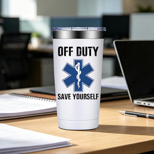 BIRGILT EMT Gifts for Men Women Paramedic EMS Week 20oz White Tumbler