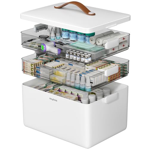 CTIME 3-Tier Portable Medicine Organizer - Large Capacity First Aid Storage Box