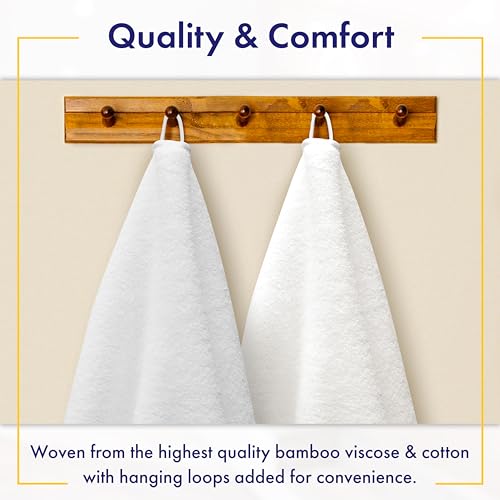 6-Piece Bamboo Viscose Bath Towel Set - Ultra Soft, Absorbent & Plush