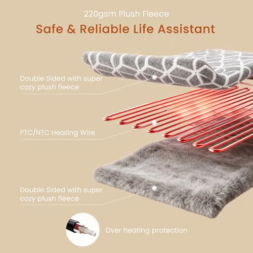 Electric Heated Throw Blanket with 4 Heat Levels, 50"x60"