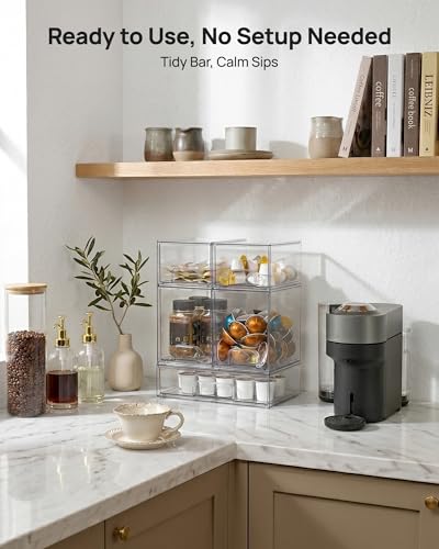 Vtopmart Clear Plastic Stackable Storage Drawers Set of 5 Organizer Bins