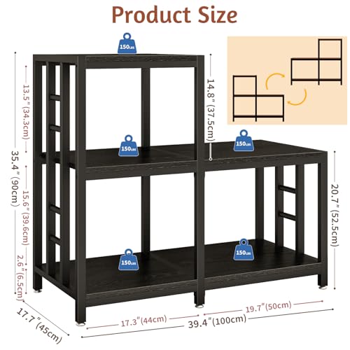 5-Tier Mini Fridge Stand and Microwave Rack with Storage Shelves