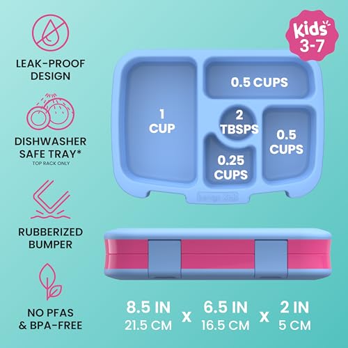 Bentgo Kids Prints 5-Compartment Leak-Proof Bento Lunch Box - Rainbows and Butterflies