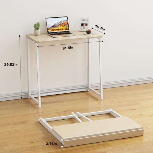 31.5-inch Folding Computer Desk for Small Spaces, Portable Writing Table