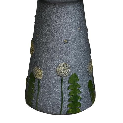 30.7" Outdoor Floor-Standing Water Fountain with LED Lights & Bird Motif